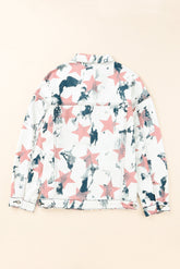 Veste en jean boutonnée tie-dye à étoiles